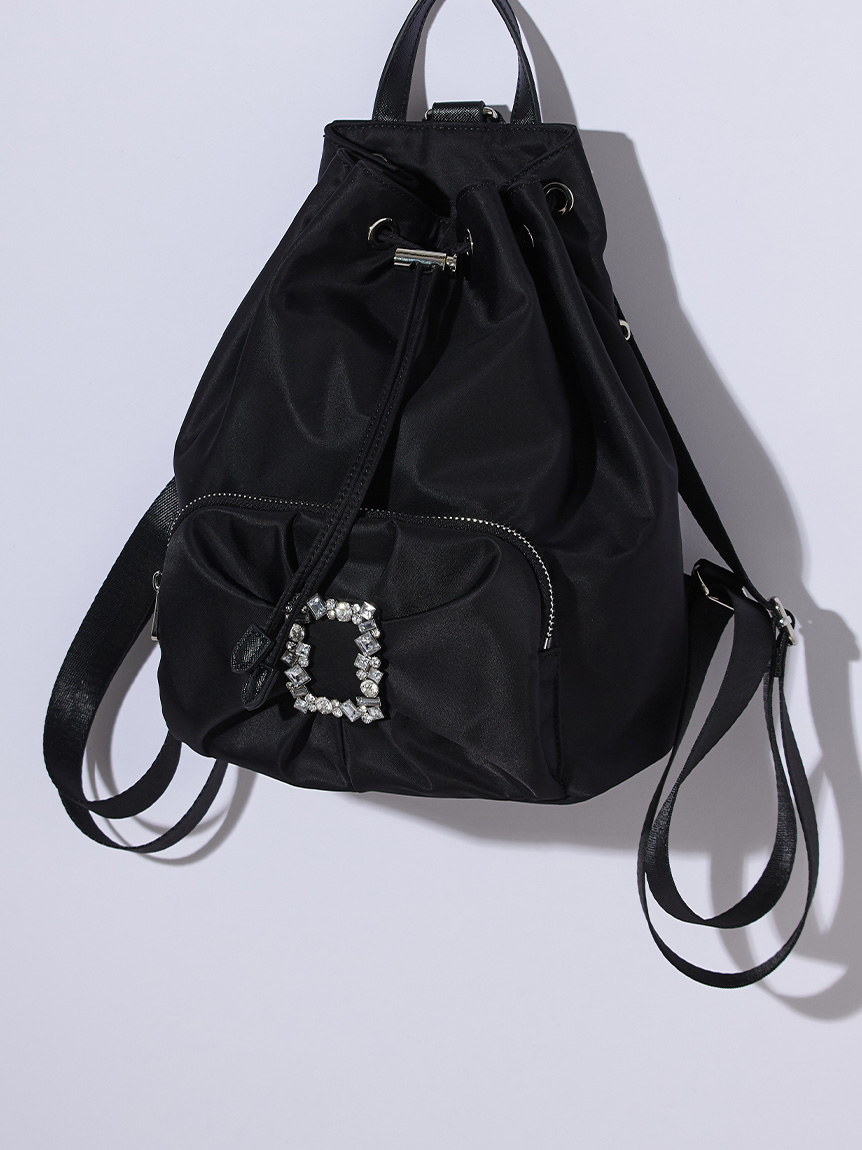 セルフォード　ビジュー付きリュック　ブラック ビジュー付きリボンリュック(リュック)｜BAGS（バッグ）｜CELFORD