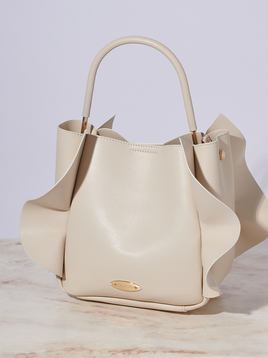 ショルダー付ワンハンドルフリルバッグ(ハンドバッグ)｜BAGS（バッグ