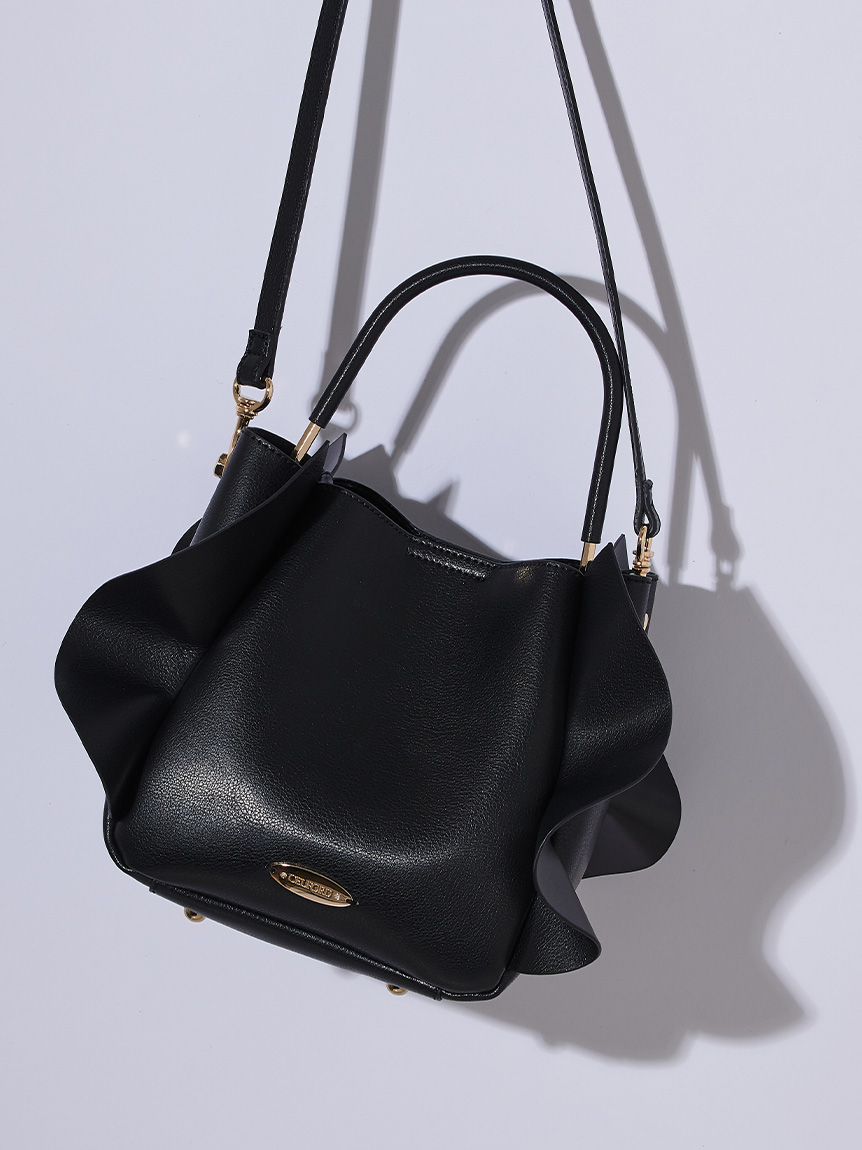 ショルダー付ワンハンドルフリルバッグ(ハンドバッグ)｜BAGS（バッグ