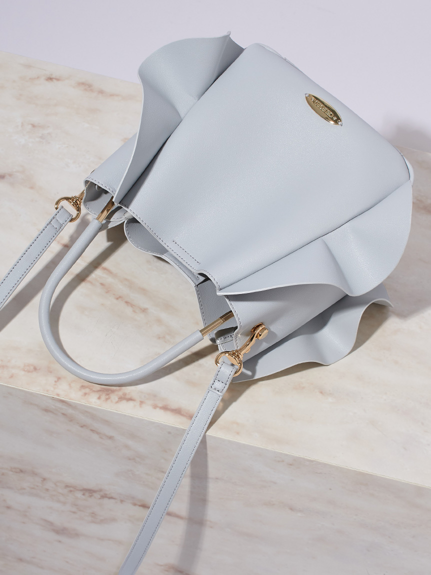 ショルダー付ワンハンドルフリルバッグ(ハンドバッグ)｜BAGS（バッグ