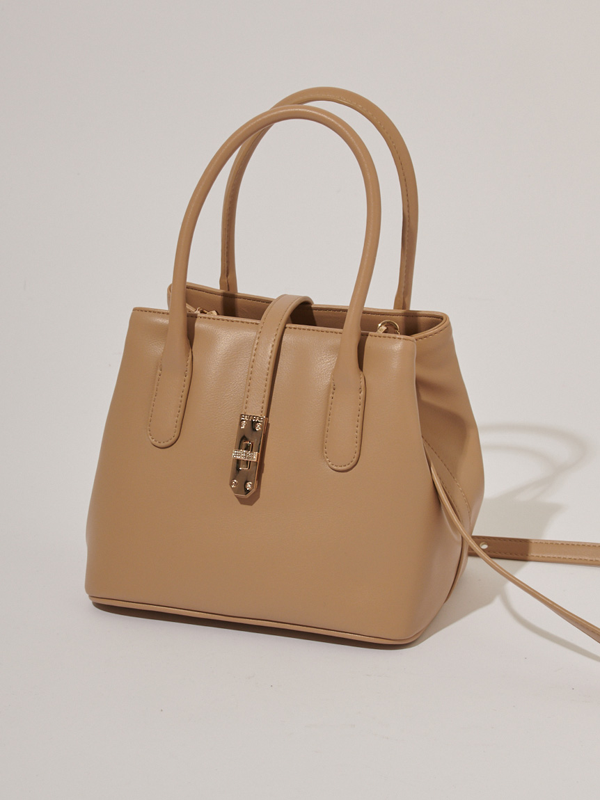ビジュー付きメタルポイントミドルトート(ハンドバッグ)｜BAGS（バッグ