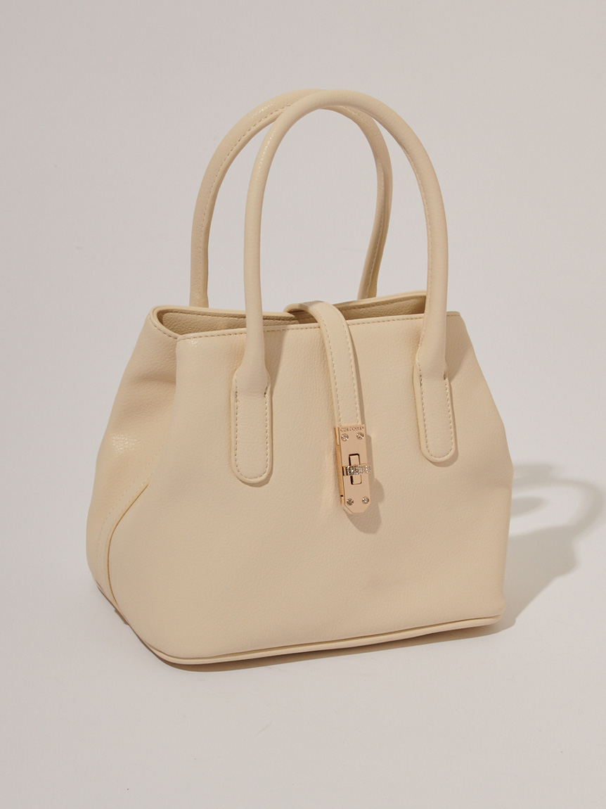 ビジュー付きメタルポイントミドルトート(ハンドバッグ)｜BAGS（バッグ 