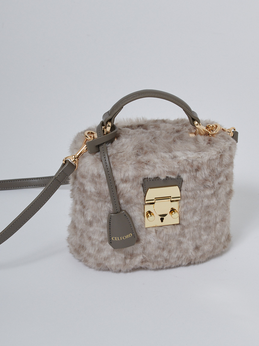 フェイクファーミニバニティバッグ(ハンドバッグ)｜BAGS（バッグ