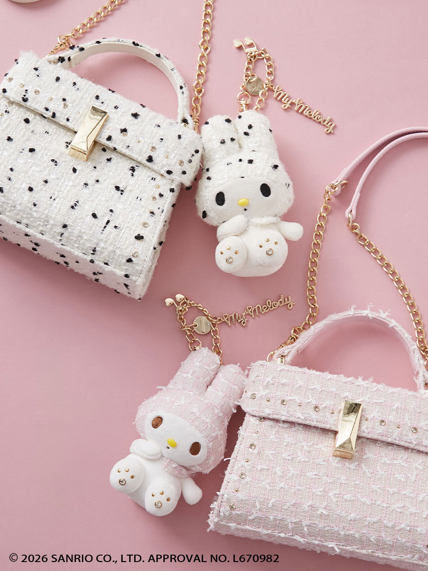 リュタン】ビジュースタッズツイードポシェット(ハンドバッグ)｜BAGS