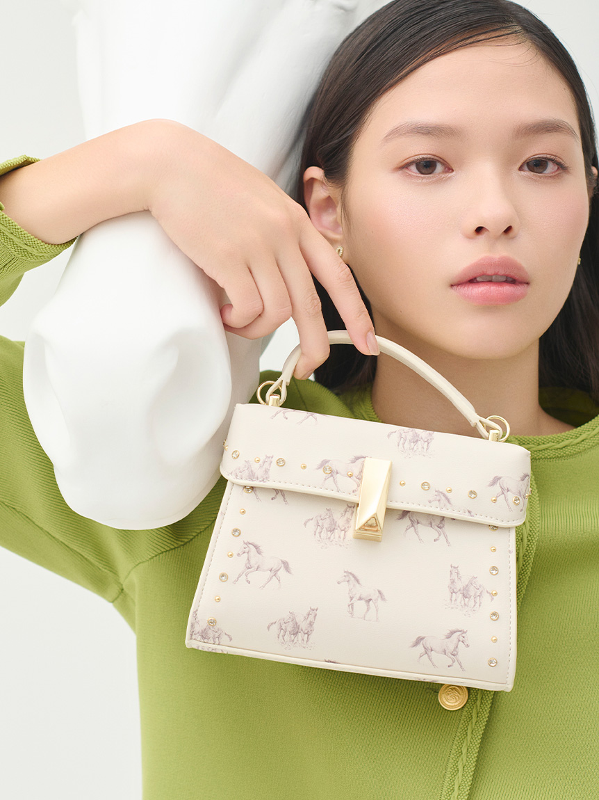 リュタン】ビジュースタッズポシェット(ハンドバッグ)｜BAGS（バッグ