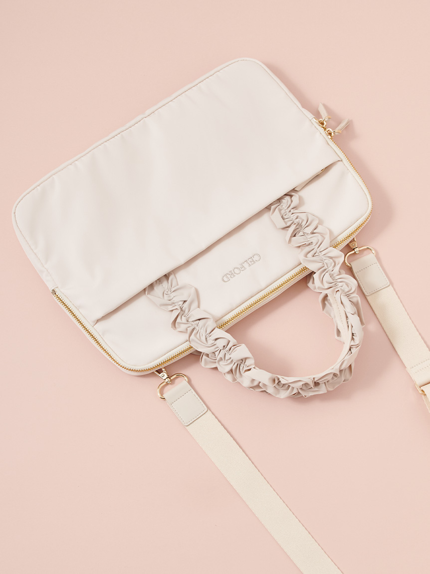 13インチ対応フリルラメ刺繍PCバッグ(ハンドバッグ)｜BAGS（バッグ
