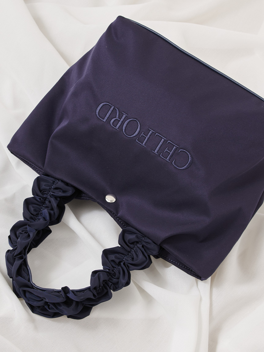 WEB限定カラー】【プリュム】フリルラメ刺繍トートバッグ（small