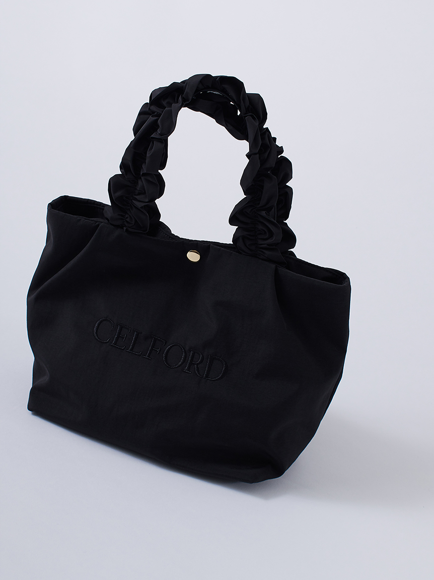 WEB限定カラー】【プリュム】フリルラメ刺繍トートバッグ（small