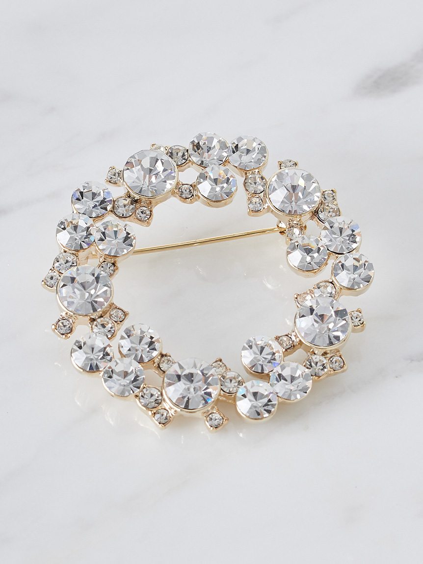 0.53ct マルチカラーストーン ダイヤモンド ブローチ K18