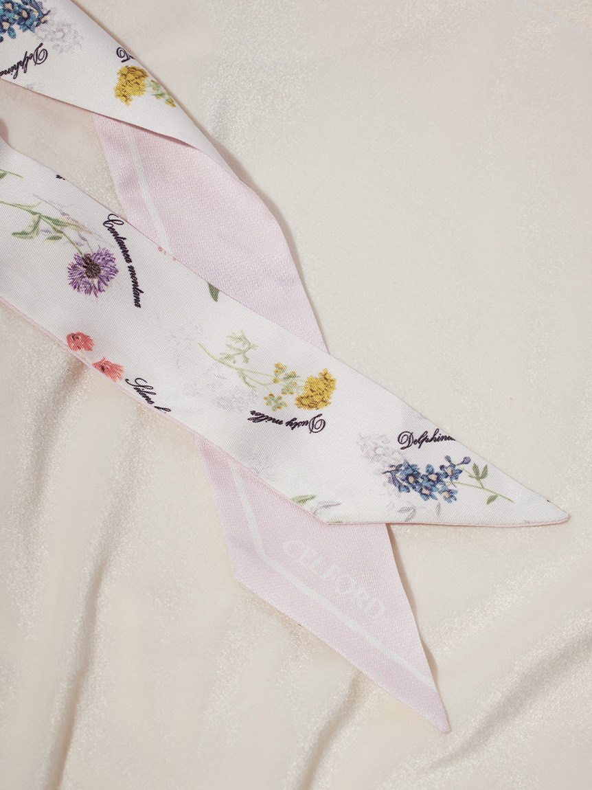 フラワープリントスキニータイ