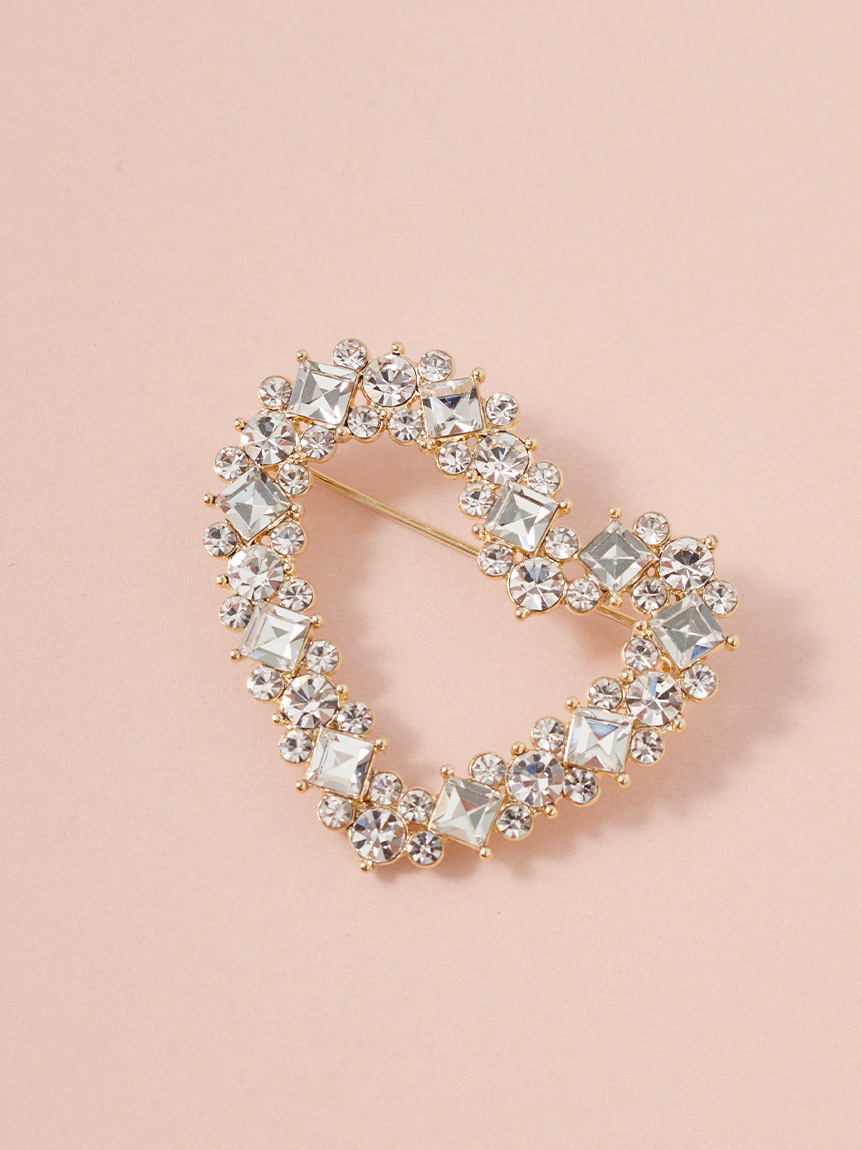 ランダムビジューハートブローチ(ブローチ)｜ACCESSORIES