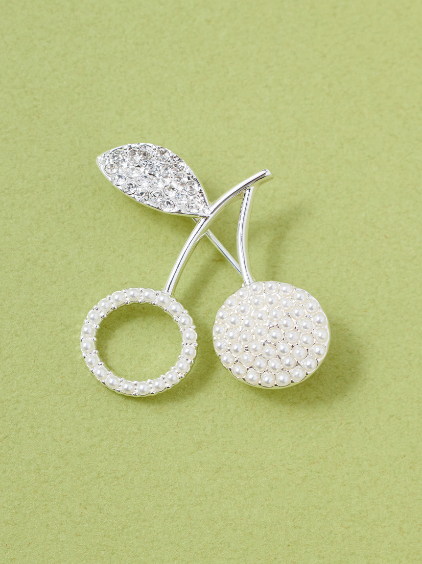 ビジューチェリーピアスブローチ(ブローチ)｜ACCESSORIES
