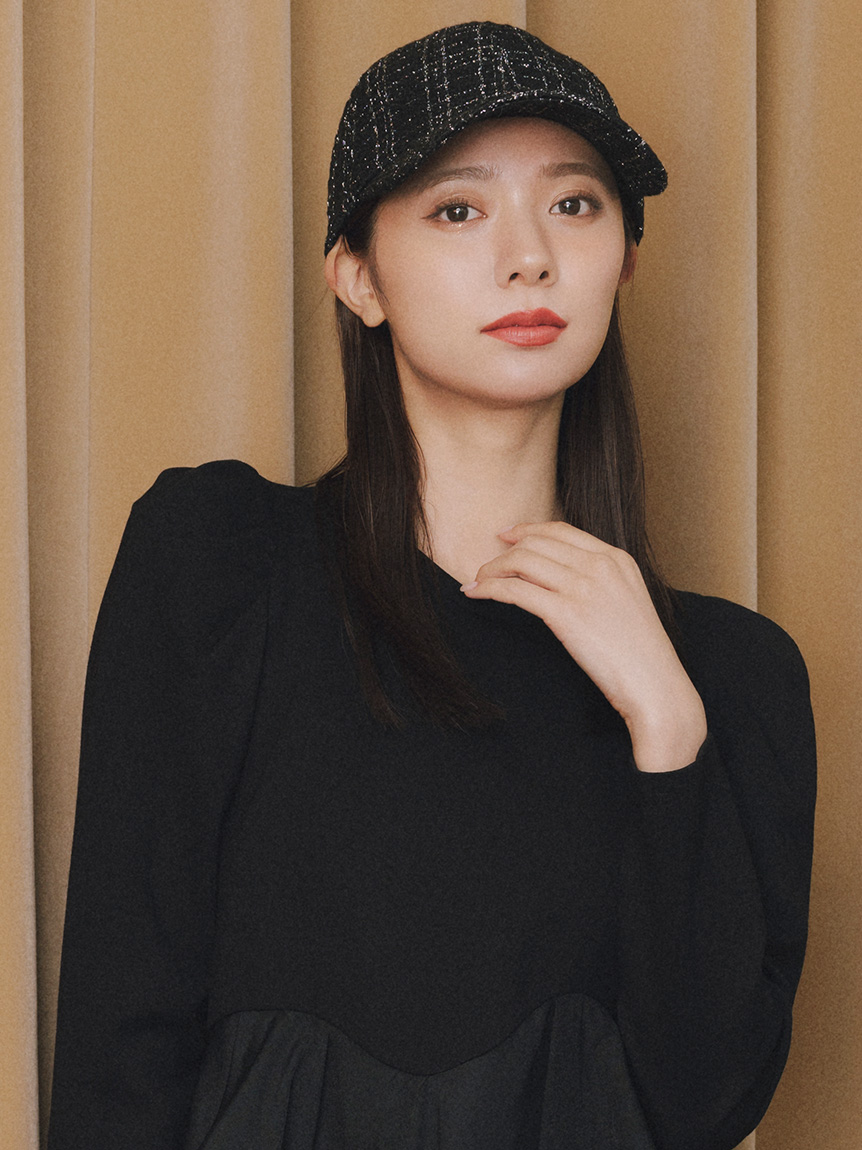 【新品】セルフォード♥メタルチャームポイントツイードキャップ 新品未使用タグ付】CELFORD メタルチャームポイントツイードキャップ