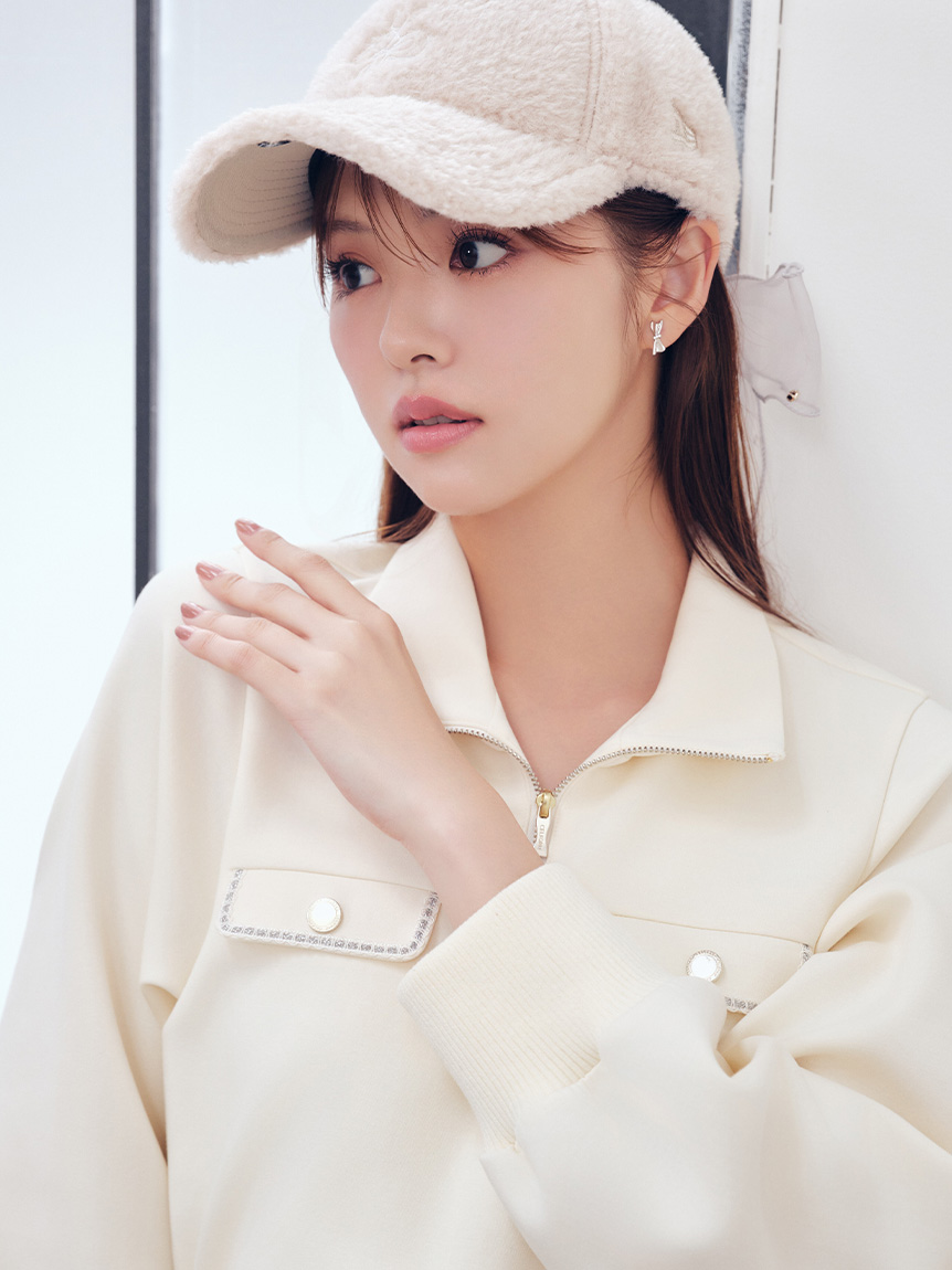 CELFORD|NEWERA】コラボシアーリボン付きボアキャップ(帽子)｜FASHION