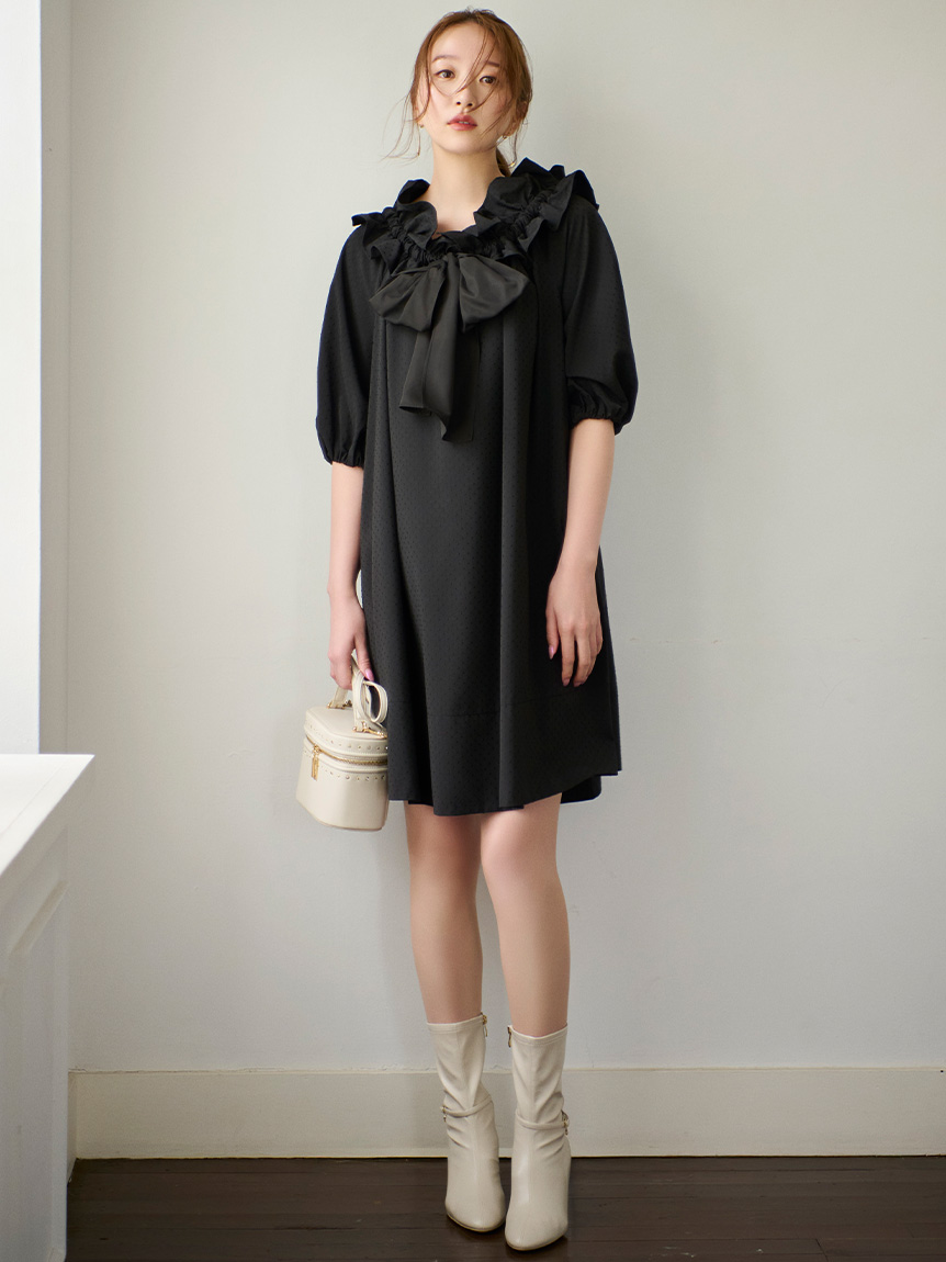 ロゴチャーム付きストレッチショートブーツ(ブーツ)｜SHOES