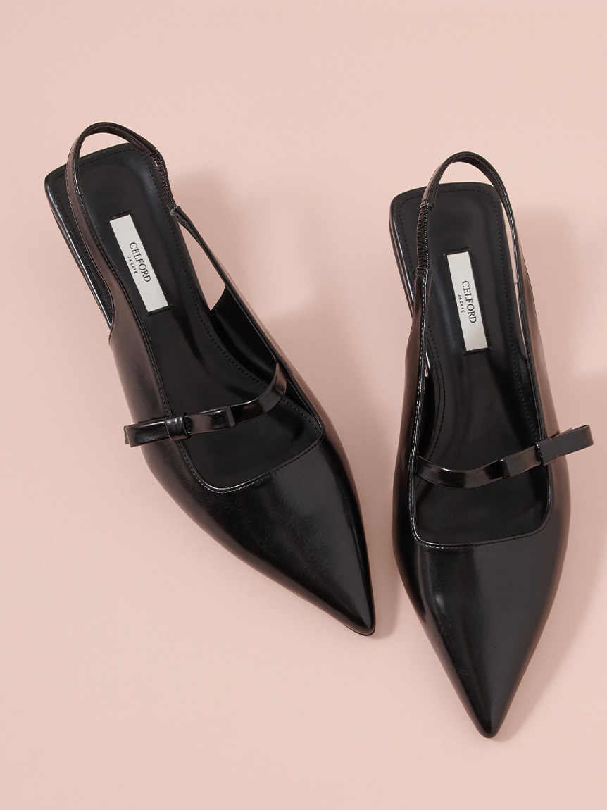 リボンディテールバックストラップミュール(パンプス)｜SHOES