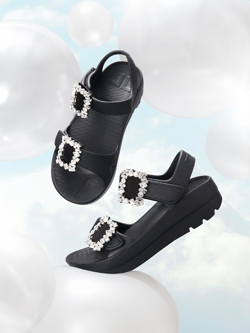 【TELIC｜CELFORD】コラボビジューリカバリーサンダル ストーン付き TELIC｜CELFORD】コラボビジューリカバリーサンダル(サンダル