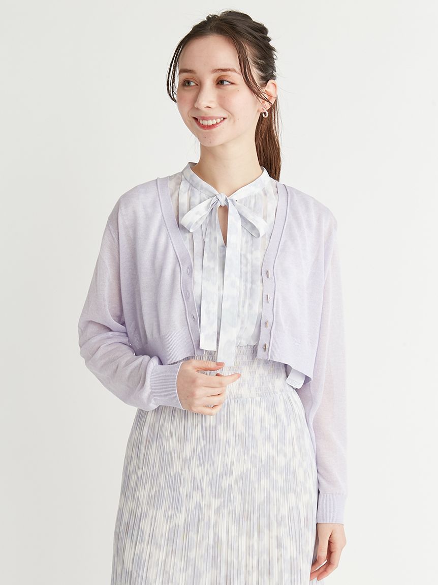 シアーVネックカーディガン(カーディガン)｜TOPS（トップス