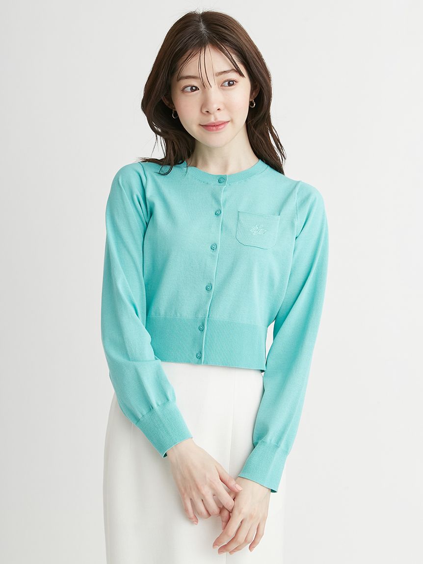 カリグラフィーポケット刺繍カーディガン(カーディガン)｜TOPS