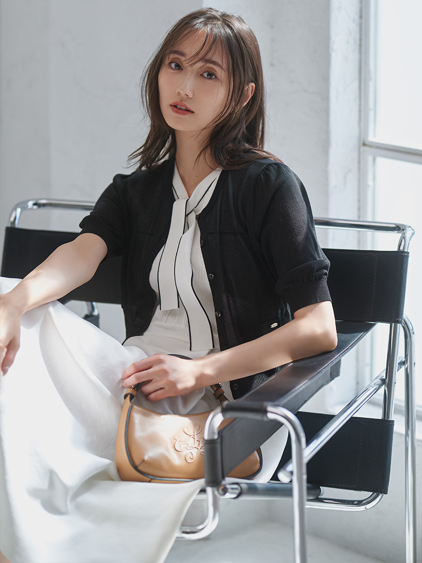 ハーフスリーブシアーカーディガン(カーディガン)｜TOPS
