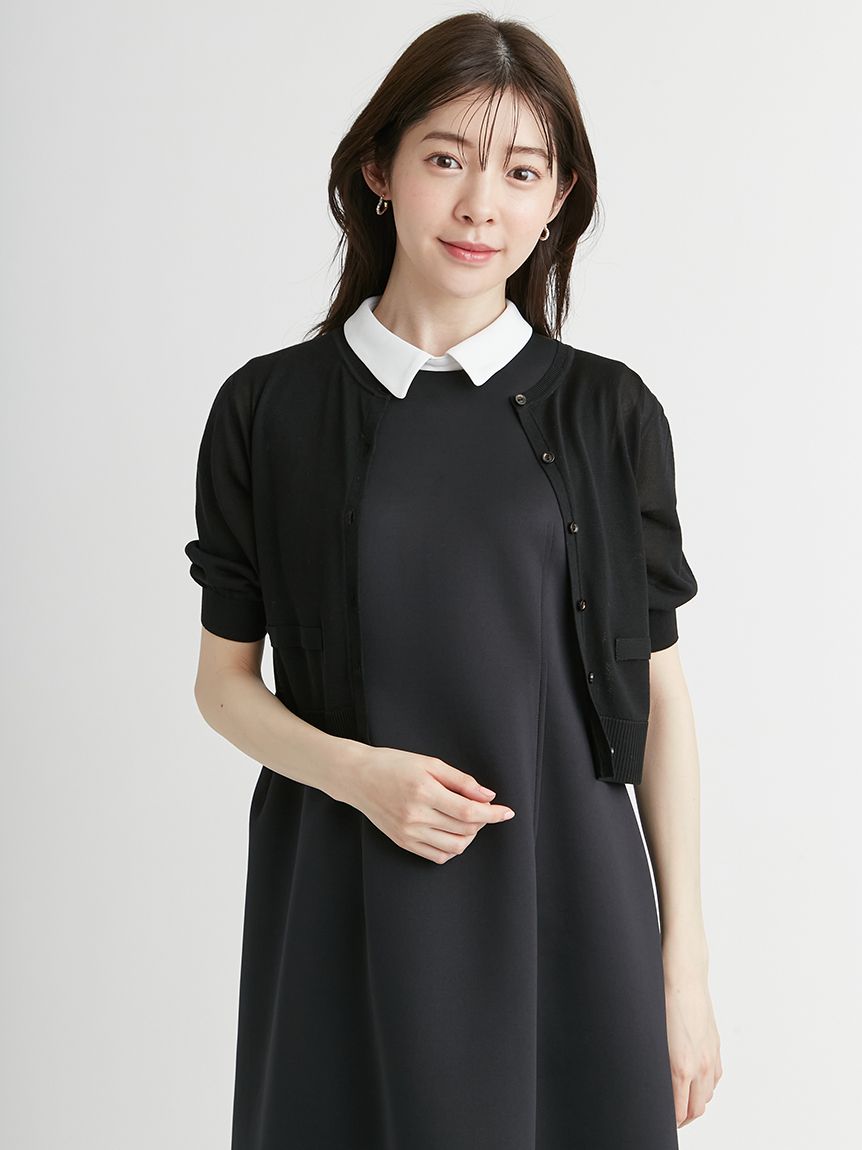 ハーフスリーブシアーカーディガン(カーディガン)｜TOPS