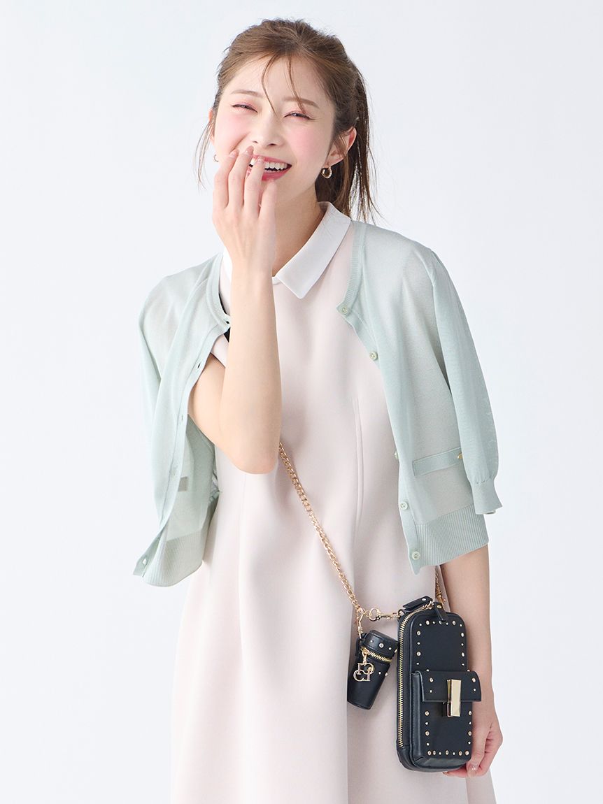 ハーフスリーブシアーカーディガン(カーディガン)｜TOPS