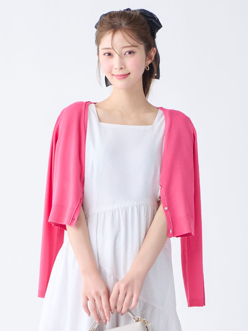 セルフォード　ビジュー釦Vネックカーディガン ビジュー釦Vネックカーディガン(カーディガン)｜TOPS（トップス