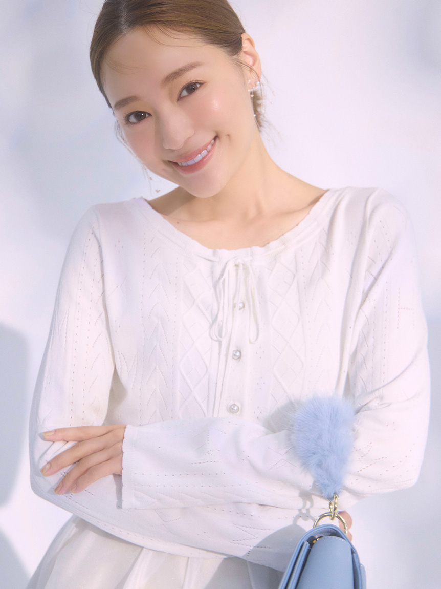 美品2025カーテル　単品販売 HANAE MORI×CELFORDコラボ】ポインテルニットカーディガン