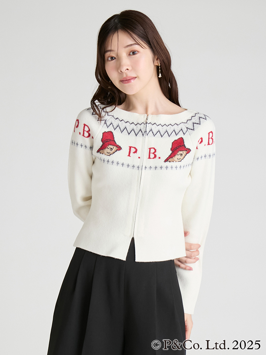 パディントン(TM)×CELFORD】ダブルジャガードジップカーディガン