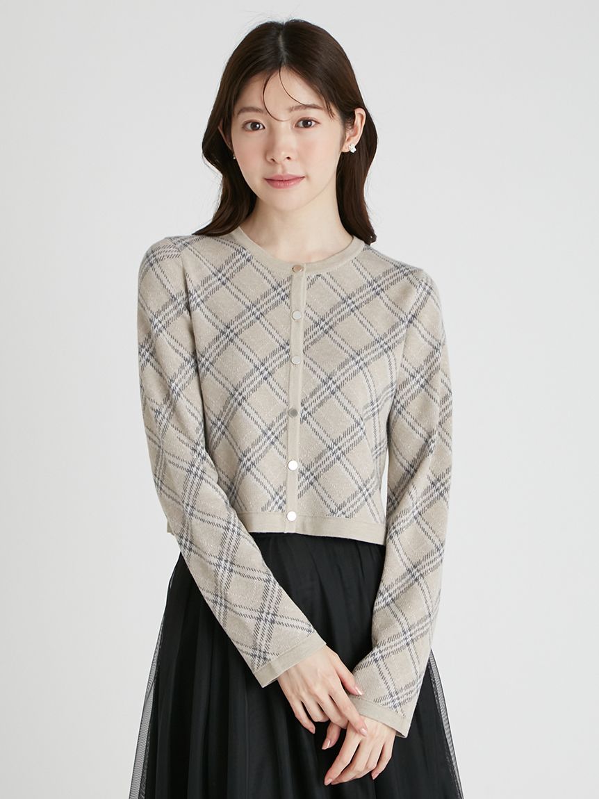 値下げしました！新品 タグ付きセルフォード ロゴふくれジャガード カーディガン CELFORD（セルフォード）の「ロゴふくれジャガードニット