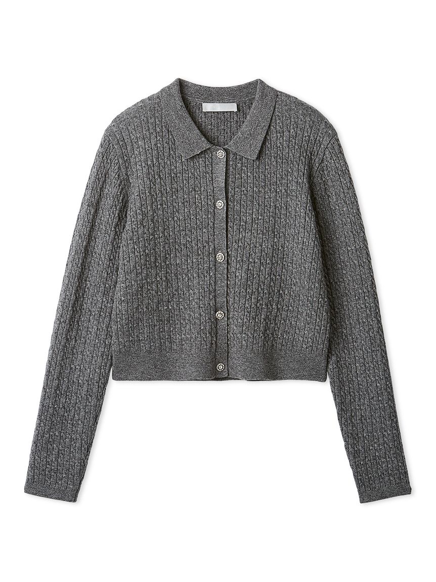 ビジュー釦ケーブルカーディガン(ニットプルオーバー)｜TOPS（トップス