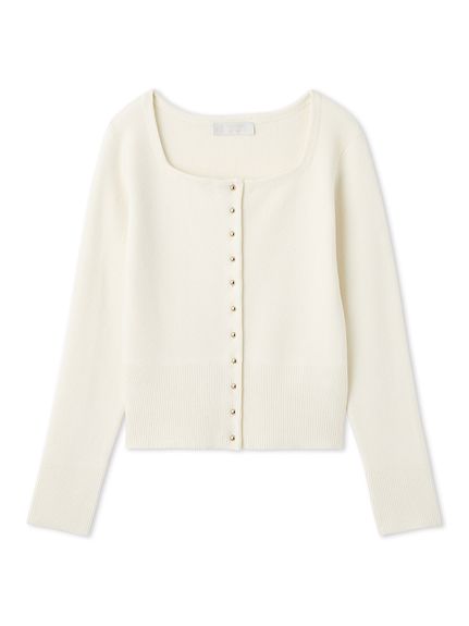 スクエアネックラメニットカーディガン(ニットプルオーバー)｜TOPS