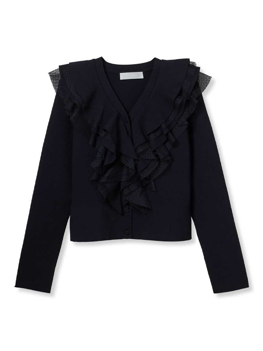 UVカット】【洗える】フリルニットカーディガン(ニットプルオーバー