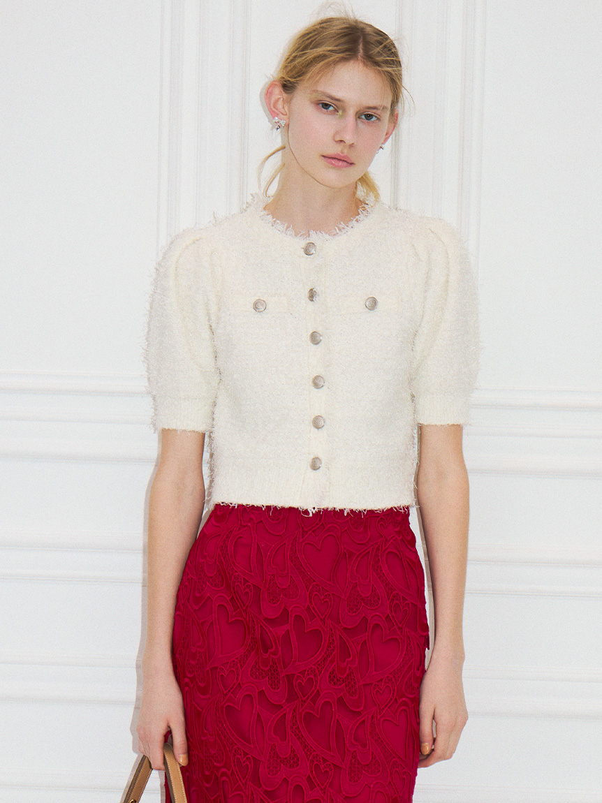 UVカット】ツイードニットカーディガン(ニットプルオーバー)｜TOPS