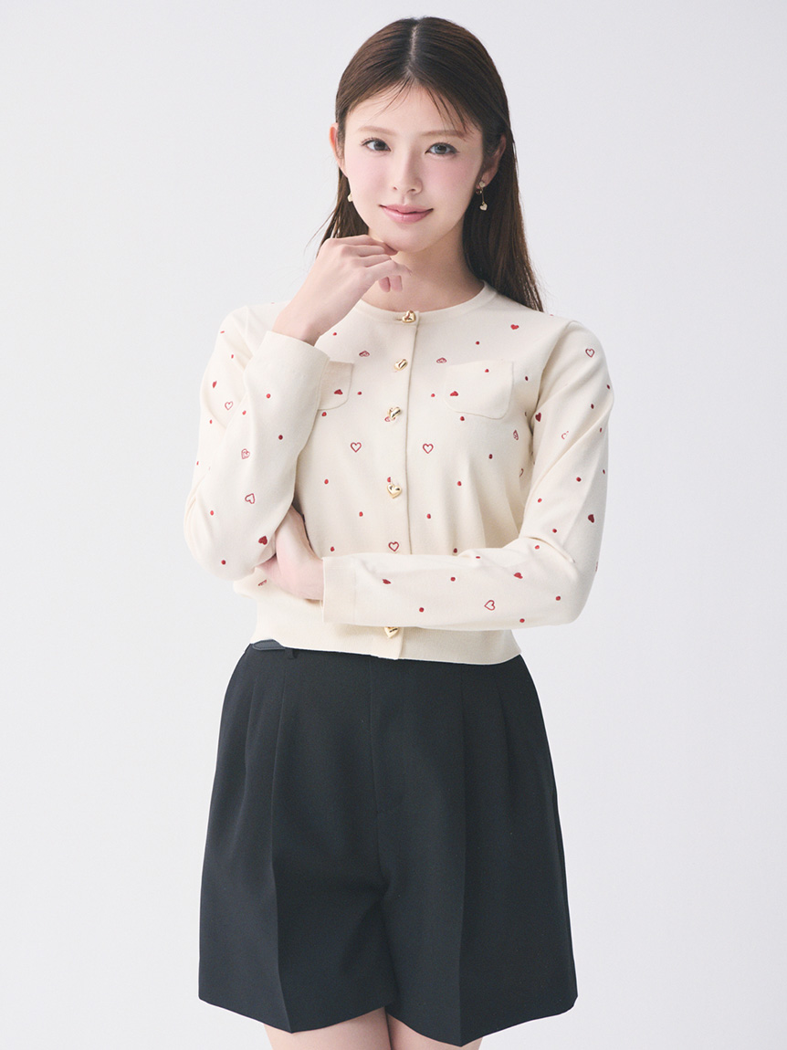 UVカット】ハート刺繍ポケットカーディガン(ニットプルオーバー)｜TOPS