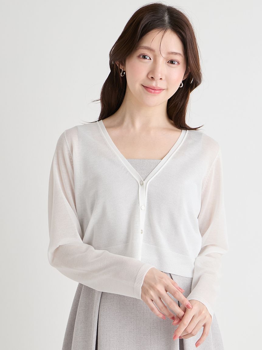 【自由区】洗えるシアーカーディガン　¥17,930 自由区｜【洗える】ブライトシアー カーディガン | Rakuten Fashion