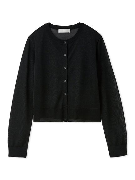 シアーラメクルーネックカーディガン(カーディガン)｜TOPS（トップス