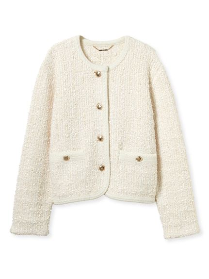 CELFORD セルフォード ツイードライクカットソージャケット 36 白 24SS セルフォード ツイードライクカットソージャケット ノー