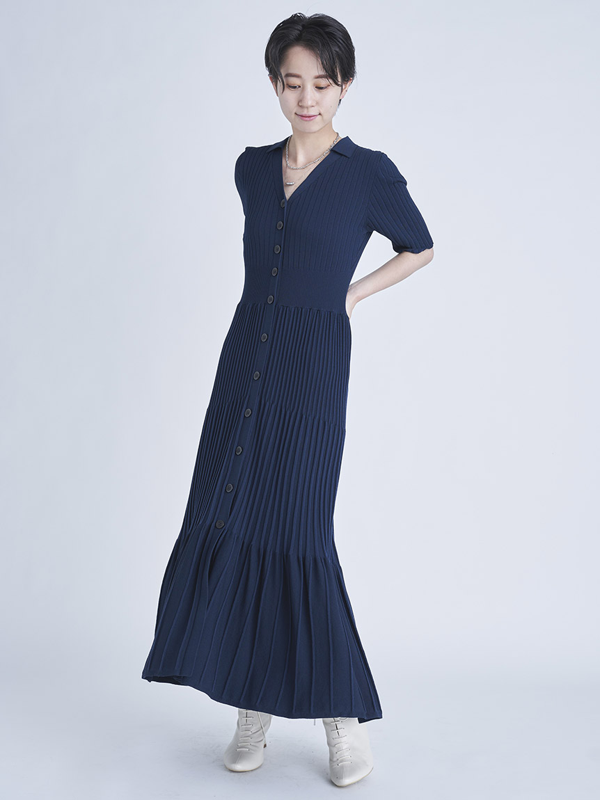 衿付リブニットマーメイドワンピース ニットワンピース Dress ドレス Celford セルフォード の通販サイト 公式