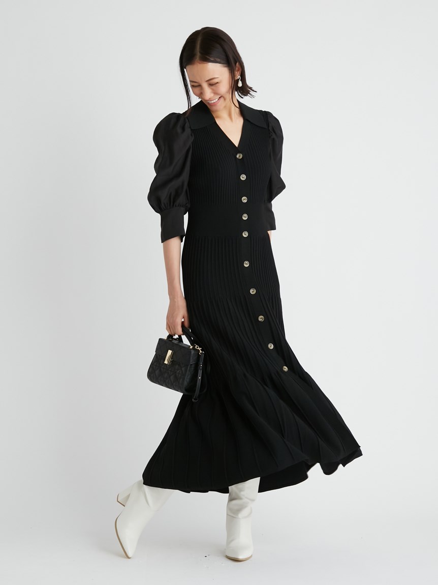 襟付きニットマーメイドワンピース(ニットワンピース)|DRESS(ドレス ...