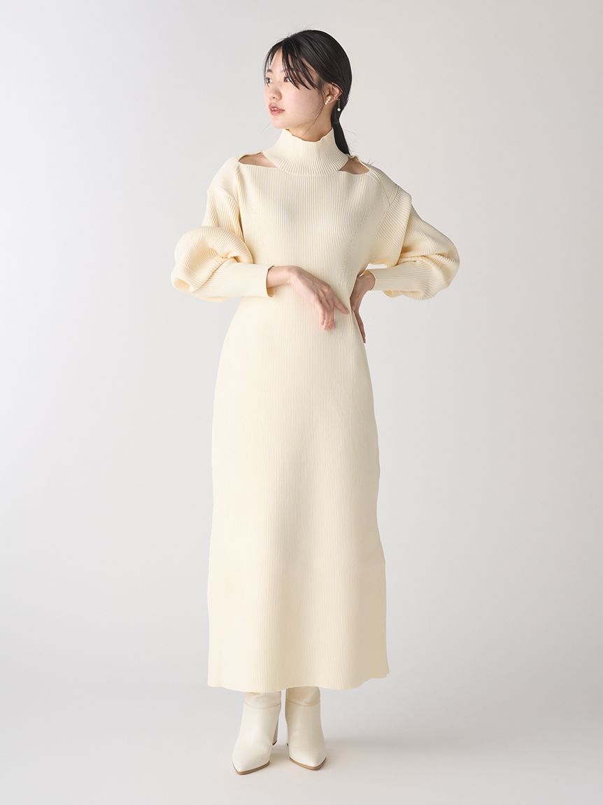 ショップリスト情報 アイボリー 36 ワンピース ニット 21ss セルフォード 未使用品 ロングワンピース