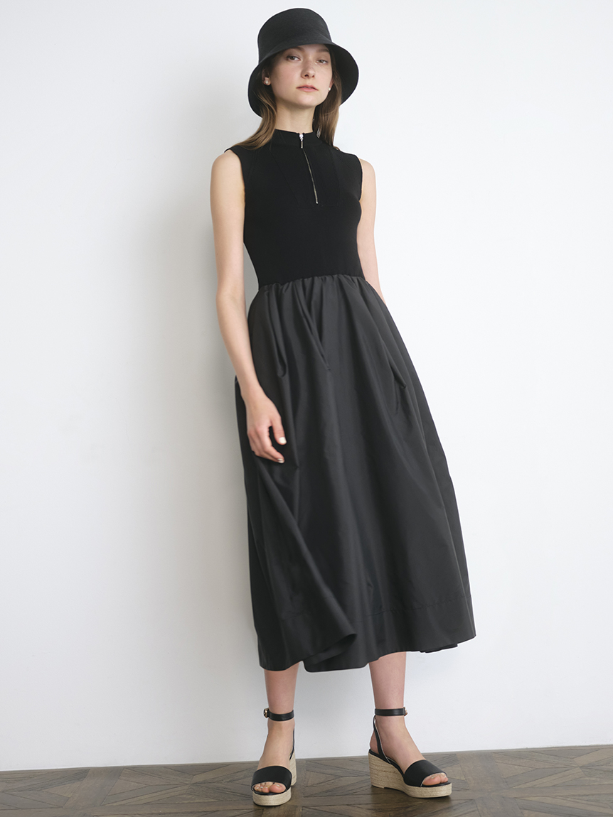 ハーフジップニットドッキングワンピース(ニットワンピース)｜DRESS ...