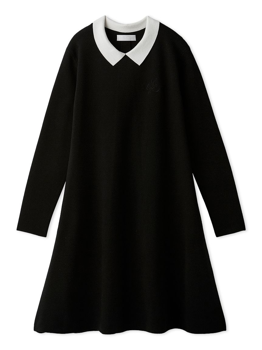 衿付きAラインニットワンピース(デイリーワンピース)｜DRESS
