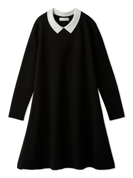 衿付きAラインニットワンピース(デイリーワンピース)｜DRESS（ドレス