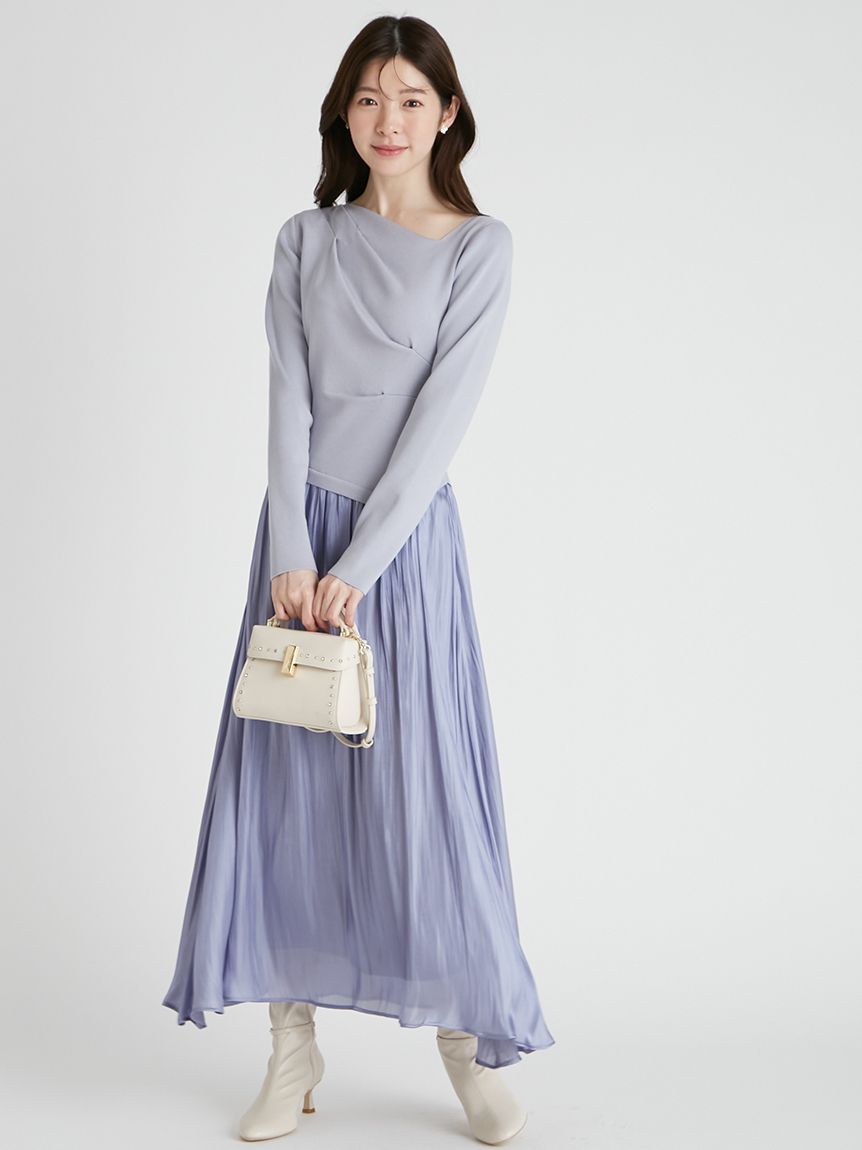 美品セルフォード　ロングワンピース　ライトブルー　CELFORD 36 CELFORD セルフォード チドリカットジャガードワンピース