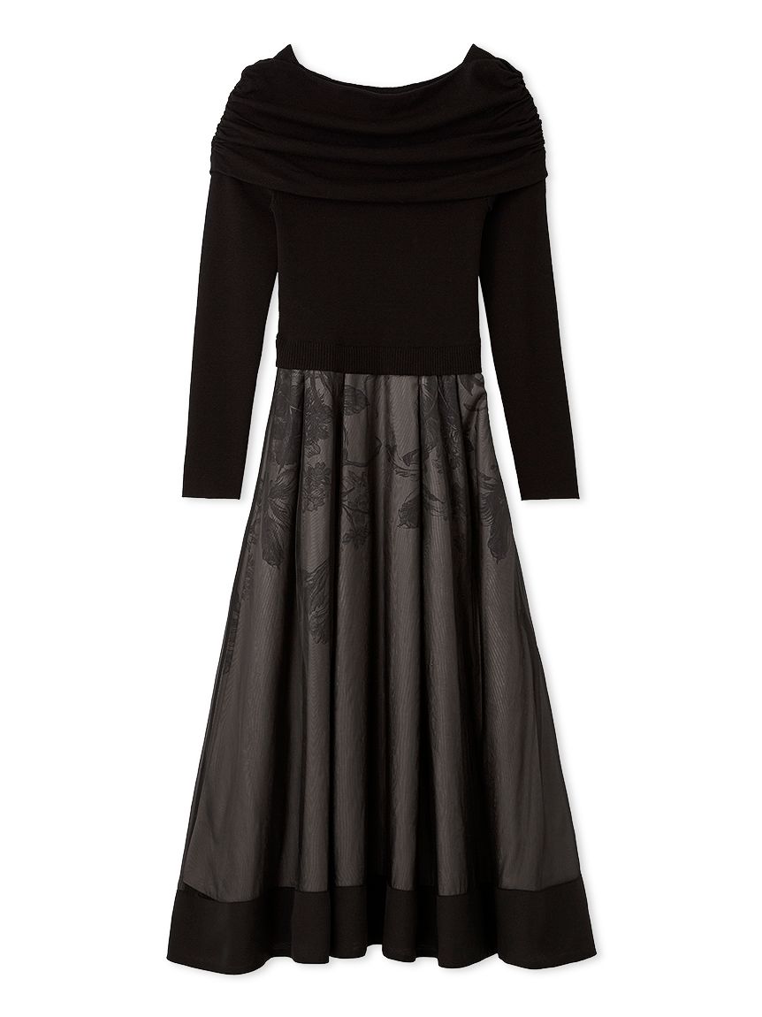 オフショルニットドッキングワンピース(ニットワンピース)｜DRESS