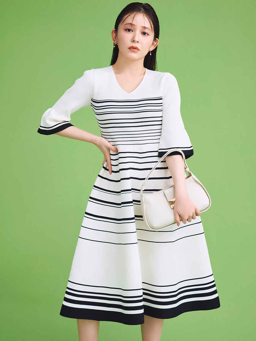 洗える】ベルスリーブホールガーメントワンピース(フォーマル