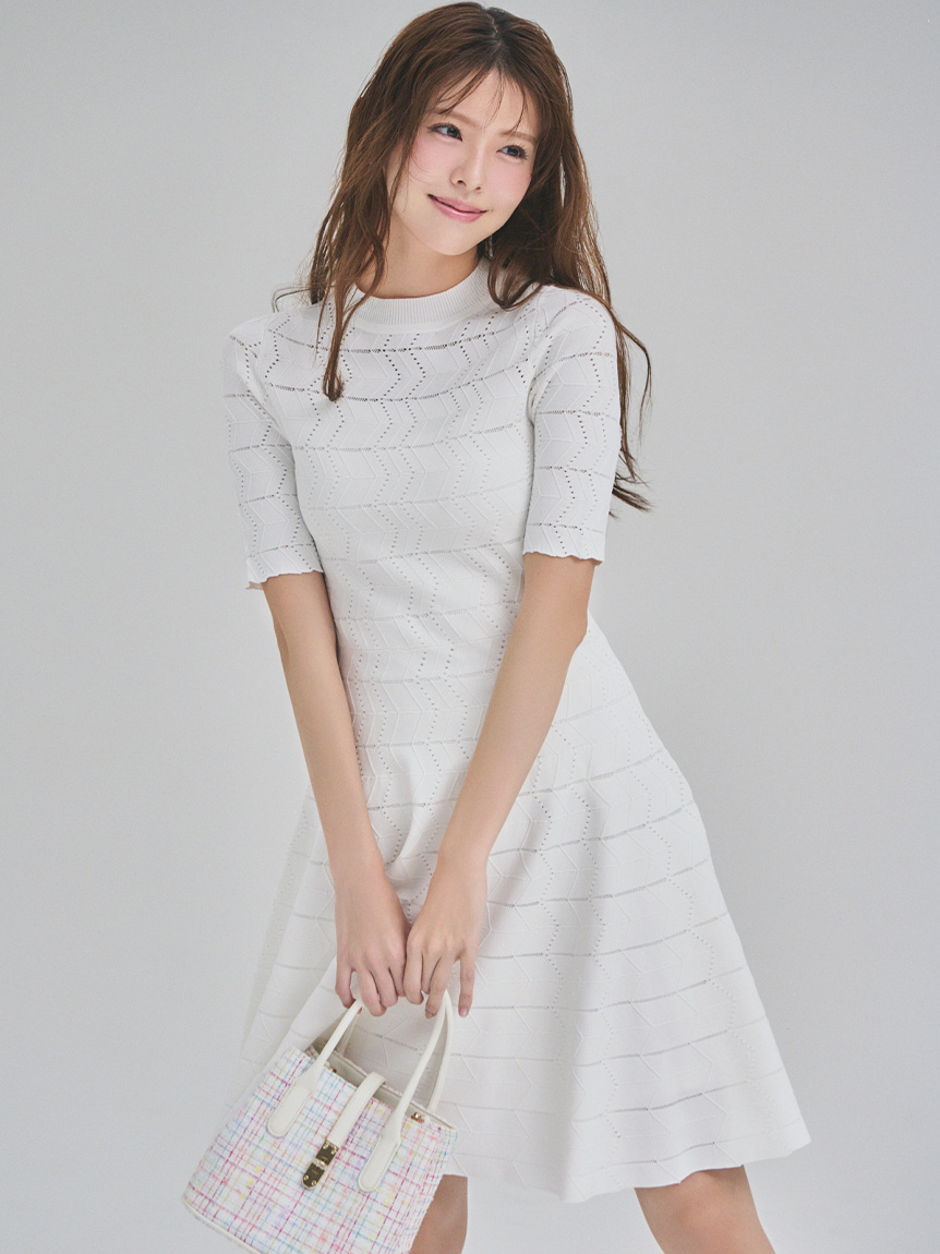 洗える】アイレット柄ミニワンピース(デイリーワンピース)｜DRESS