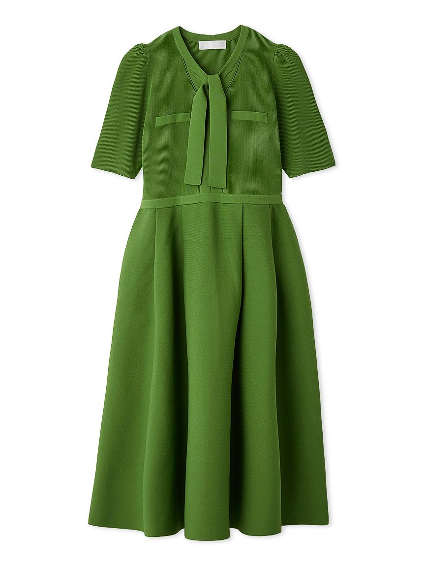 UVカット】【洗える】ボウタイニットワンピース(ニットワンピース