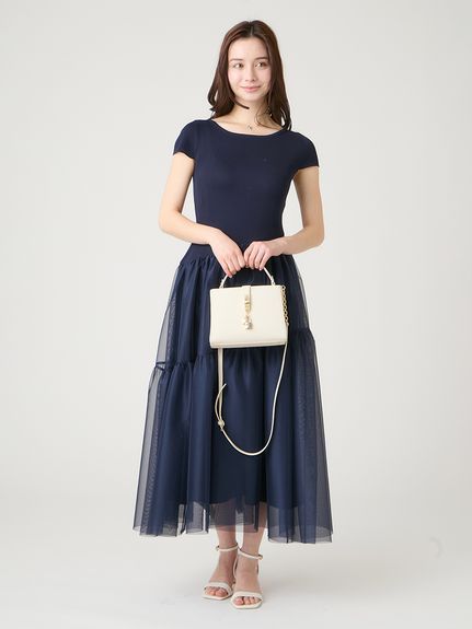アシメチュールニットドッキングワンピース(ニットワンピース)｜DRESS